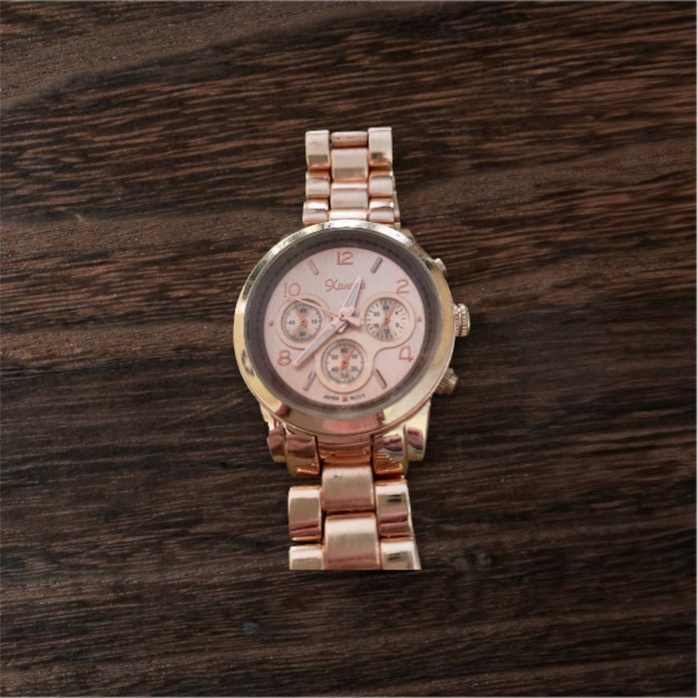 Wristwatch Fashion Rosegold Panther Link Stainless Steel EUC